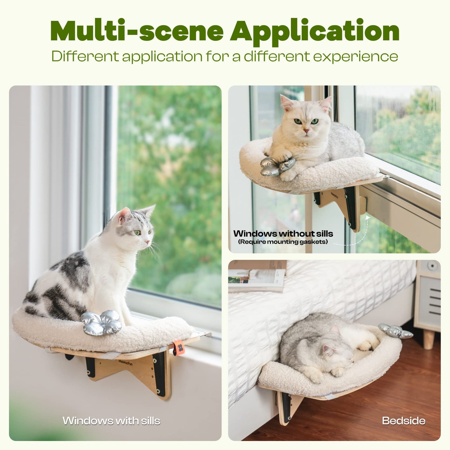 PIPO - cat window bed with soft mat